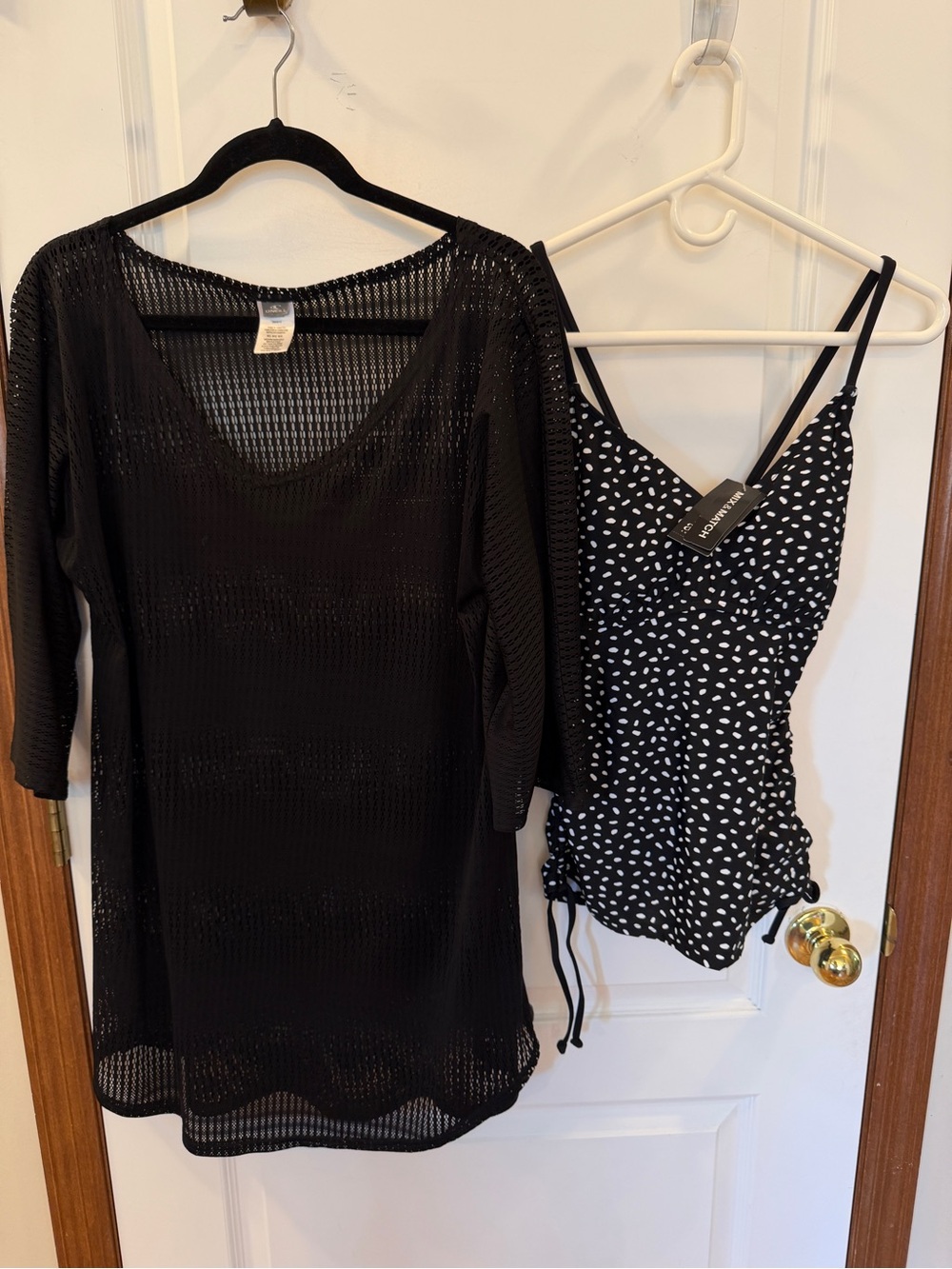 SET! Ladies M/L O’Neill Mesh Cover-Up & A.N.A Large NWT Black/White Tankini Top
